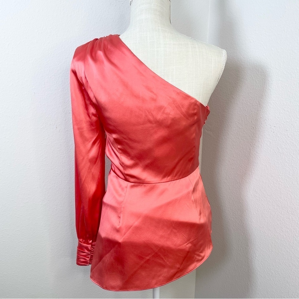 Cinq A Sept Stace One Shoulder Silk Blouse - Picture 4 of 12